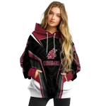 washington state cougars futuristic pattern crimson black hoodie best selling
