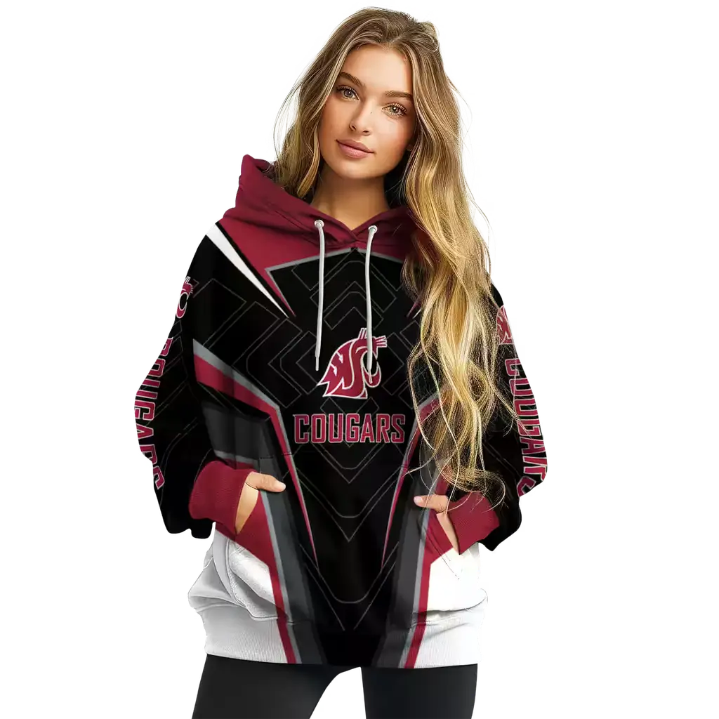 washington state cougars futuristic pattern crimson black hoodie high quality washington state cougars futuristic pattern crimson black hoodie high quality