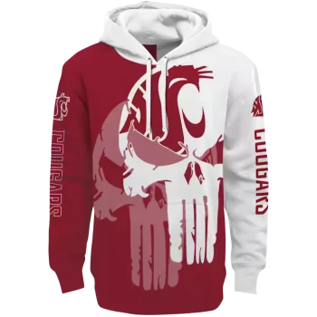 washington state cougars graphic punisher crimson white hoodie best selling