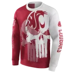 washington state cougars graphic punisher crimson white hoodie best selling