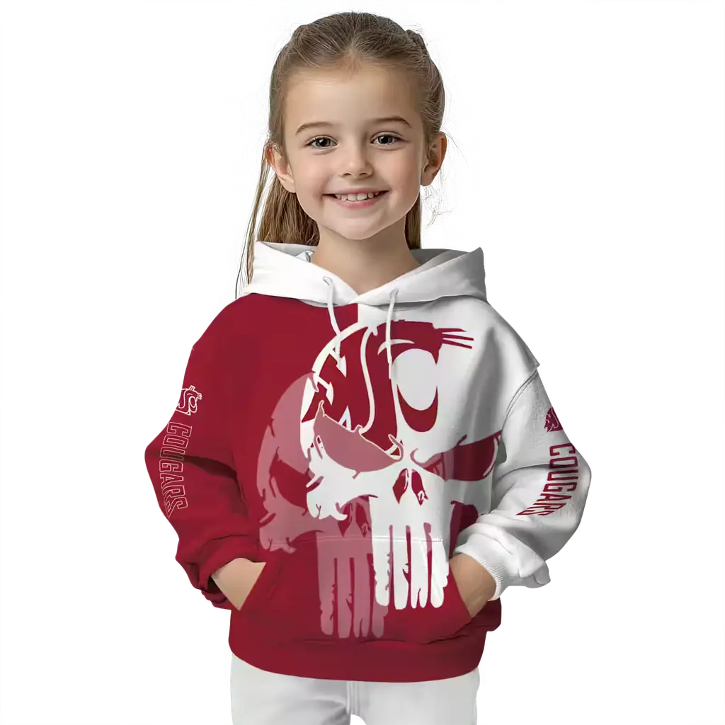 washington state cougars graphic punisher crimson white hoodie top rated washington state cougars graphic punisher crimson white hoodie top rated