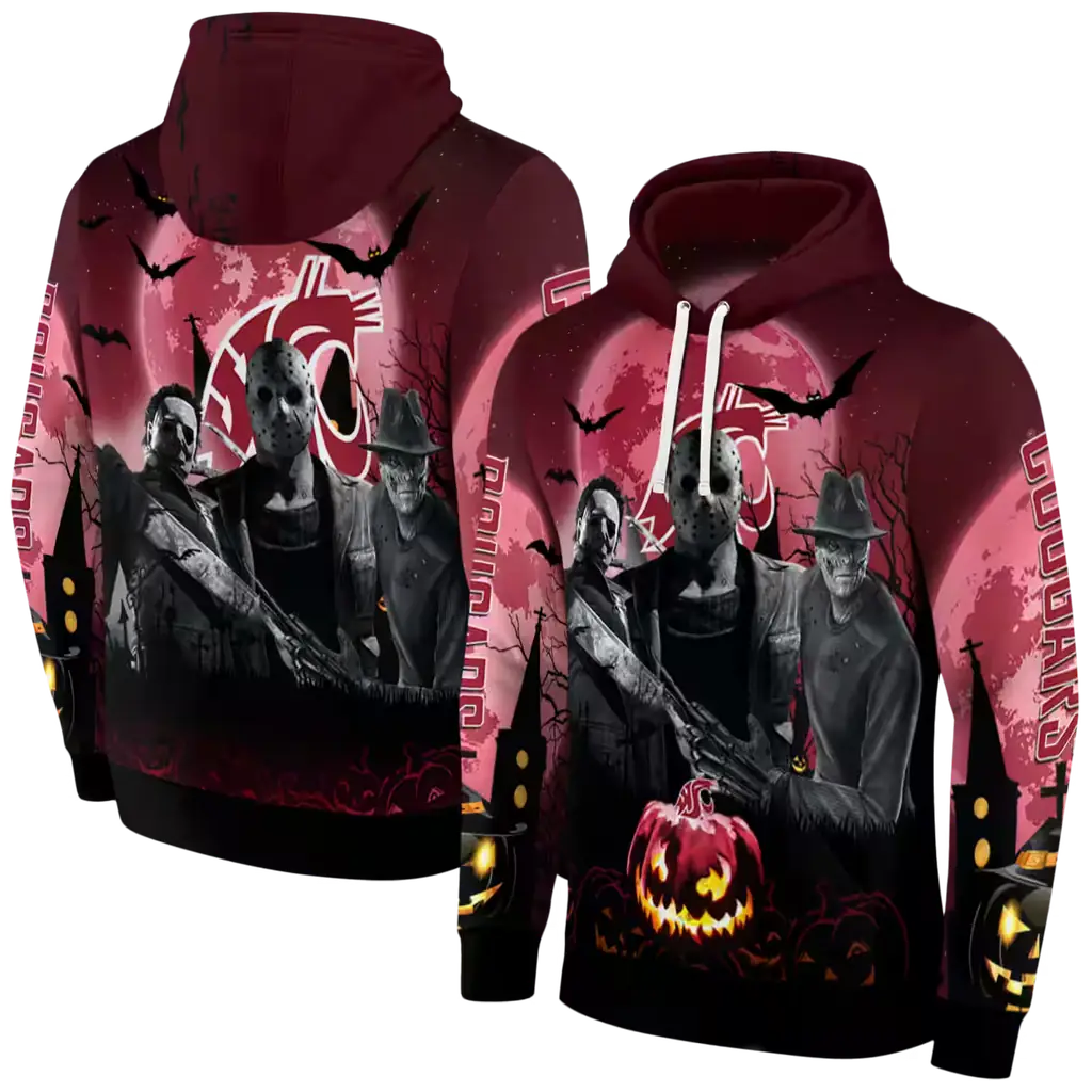 washington state cougars halloween vibes crimson black hoodie fashion forward washington state cougars halloween vibes crimson black hoodie fashion forward