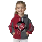 washington state cougars heartbeat graphic crimson hoodie best selling