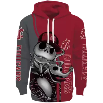 washington state cougars jack skellington crimson hoodie best selling