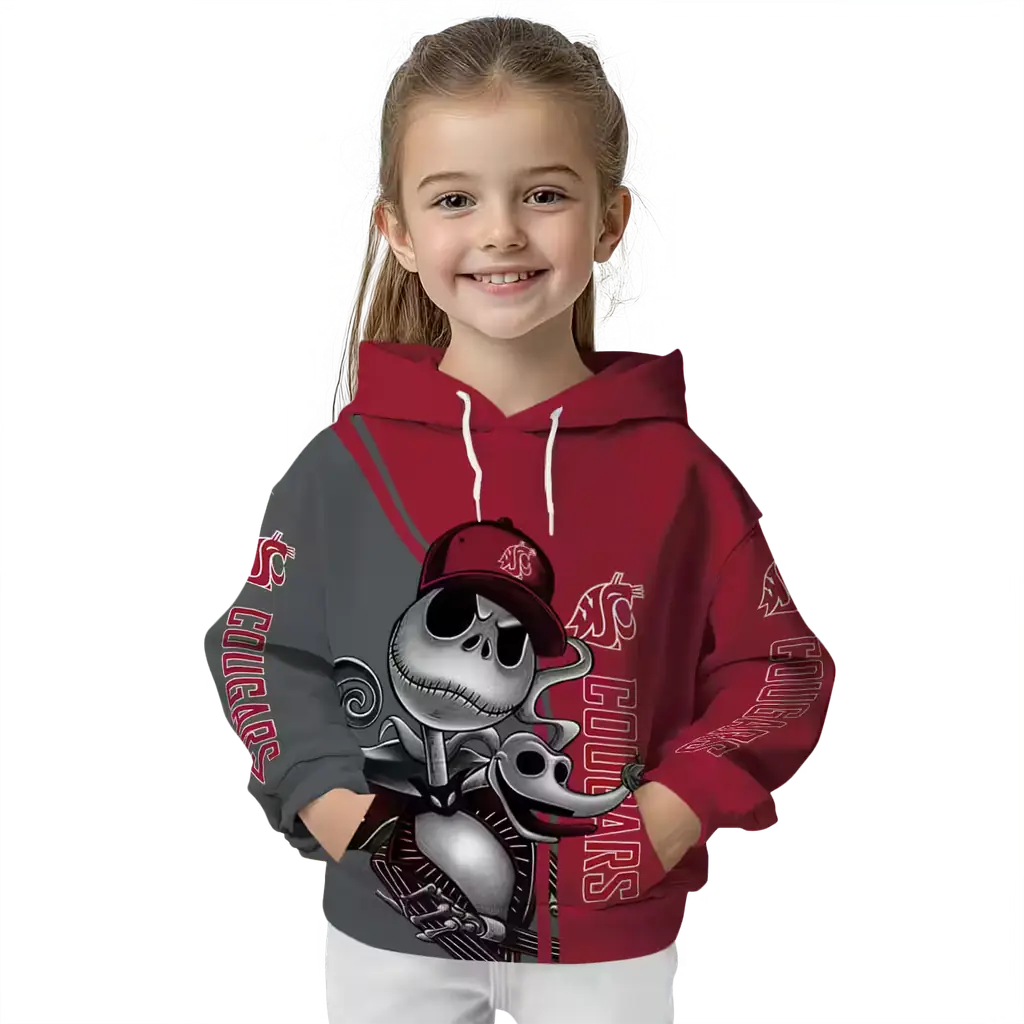washington state cougars jack skellington crimson hoodie top rated washington state cougars jack skellington crimson hoodie top rated