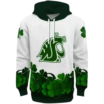 washington state cougars lucky motif white green hoodie best selling