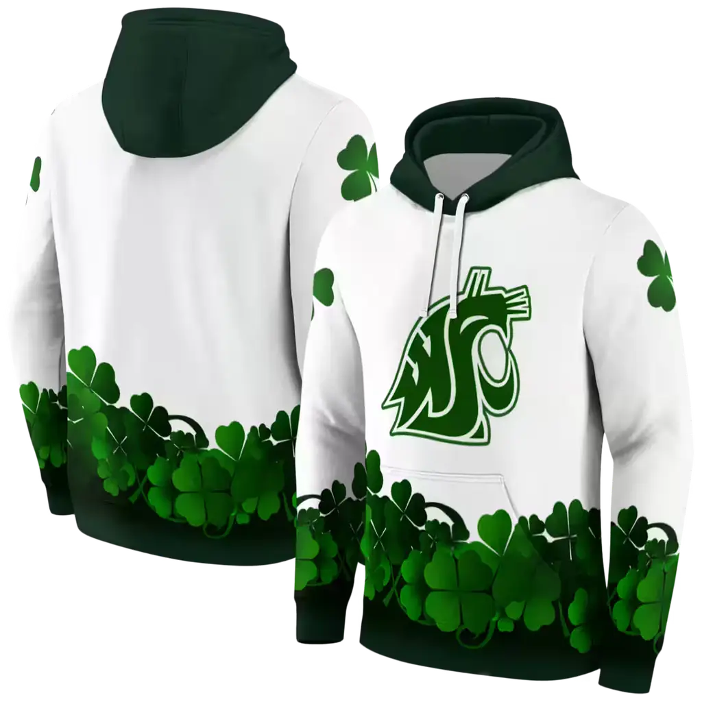washington state cougars lucky motif white green hoodie fashion forward washington state cougars lucky motif white green hoodie fashion forward