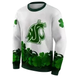 washington state cougars lucky motif white green hoodie best selling