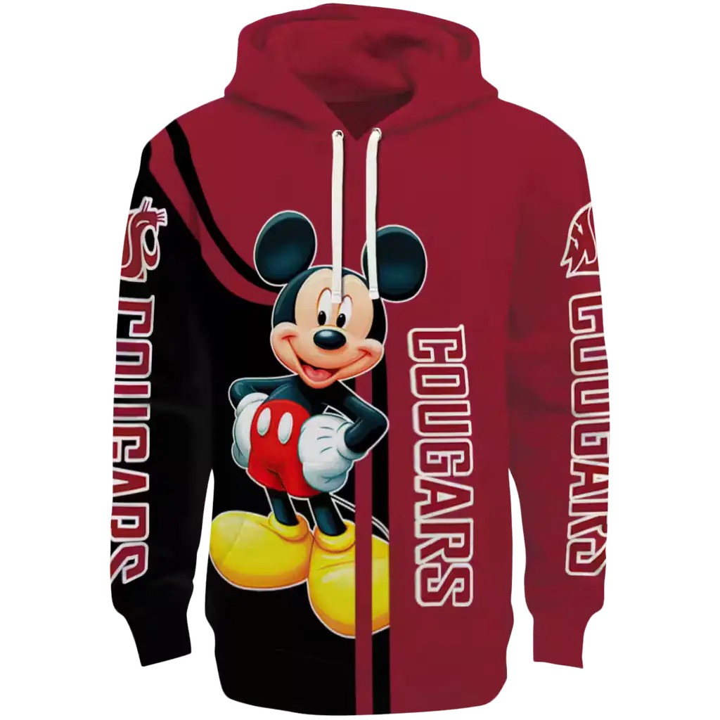 washington state cougars mickey mouse crimson black hoodie best selling washington state cougars mickey mouse crimson black hoodie best selling
