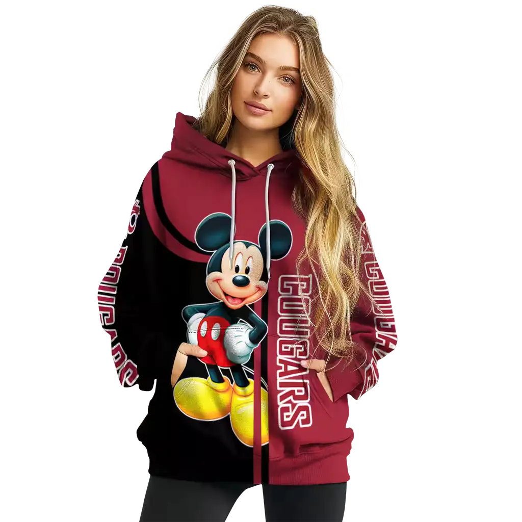 washington state cougars mickey mouse crimson black hoodie high quality washington state cougars mickey mouse crimson black hoodie high quality