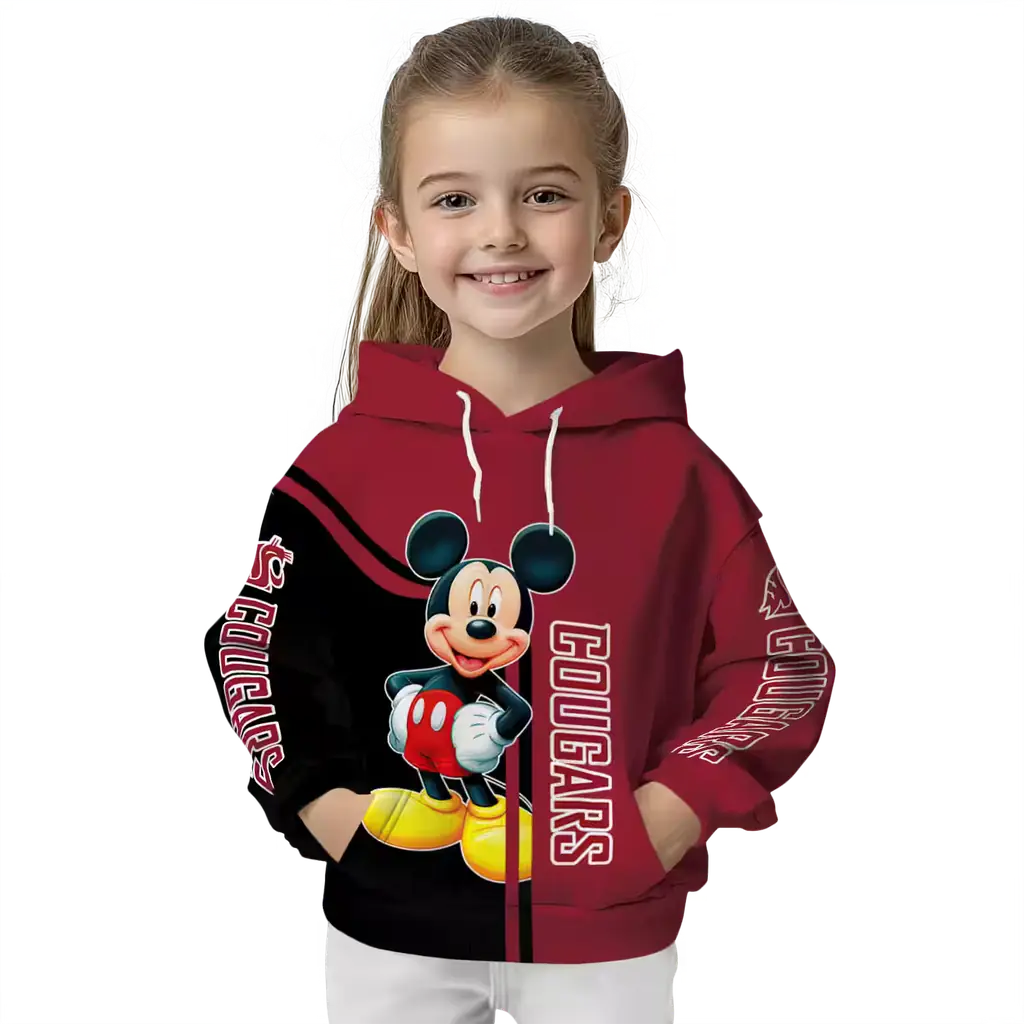 washington state cougars mickey mouse crimson black hoodie top rated washington state cougars mickey mouse crimson black hoodie top rated