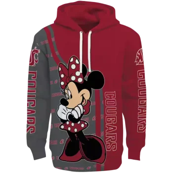 washington state cougars minnie mouse crimson hoodie best selling
