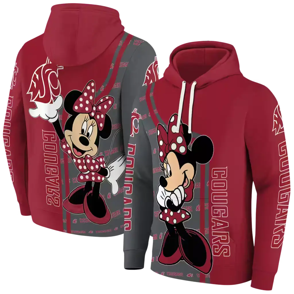 washington state cougars minnie mouse crimson hoodie fashion forward washington state cougars minnie mouse crimson hoodie fashion forward