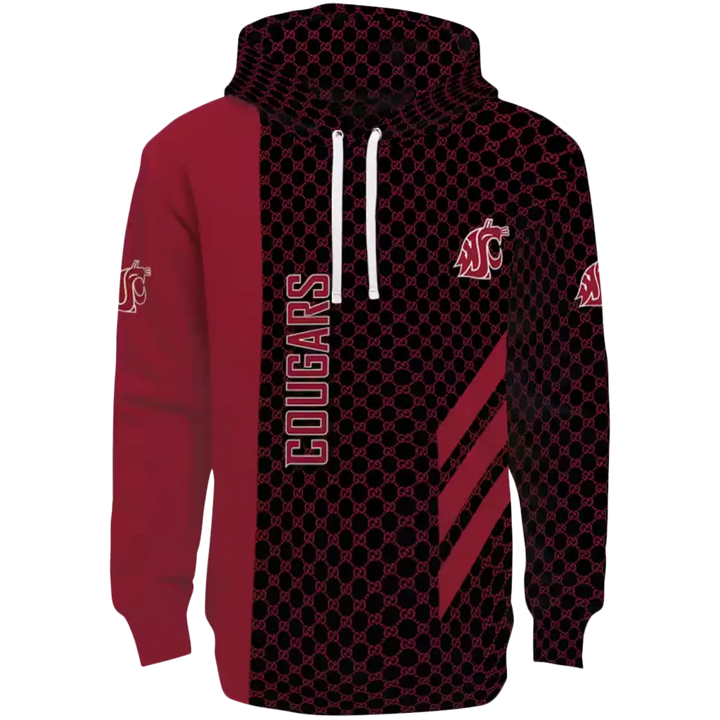 washington state cougars monogram pattern crimson hoodie best selling washington state cougars monogram pattern crimson hoodie best selling