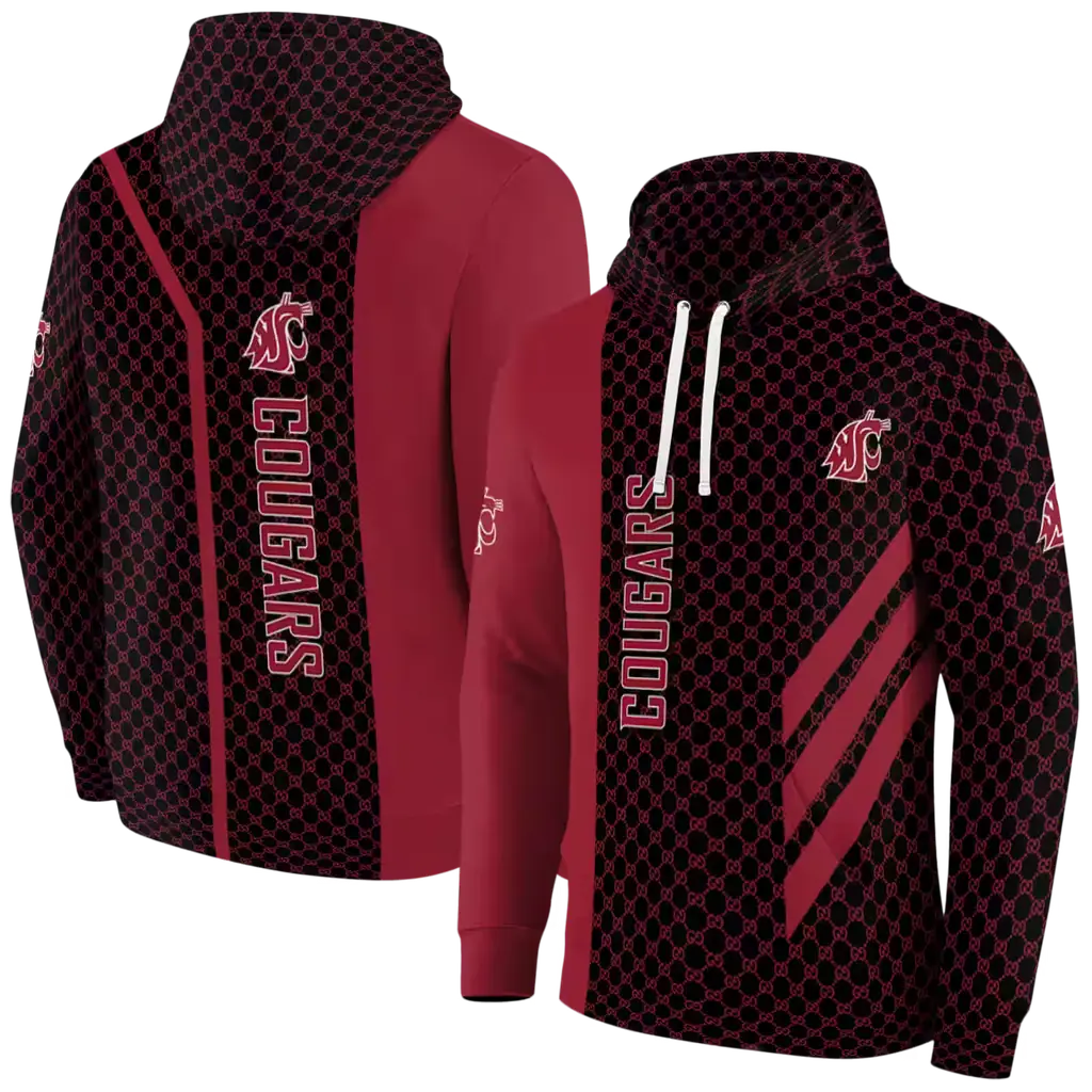 washington state cougars monogram pattern crimson hoodie fashion forward washington state cougars monogram pattern crimson hoodie fashion forward