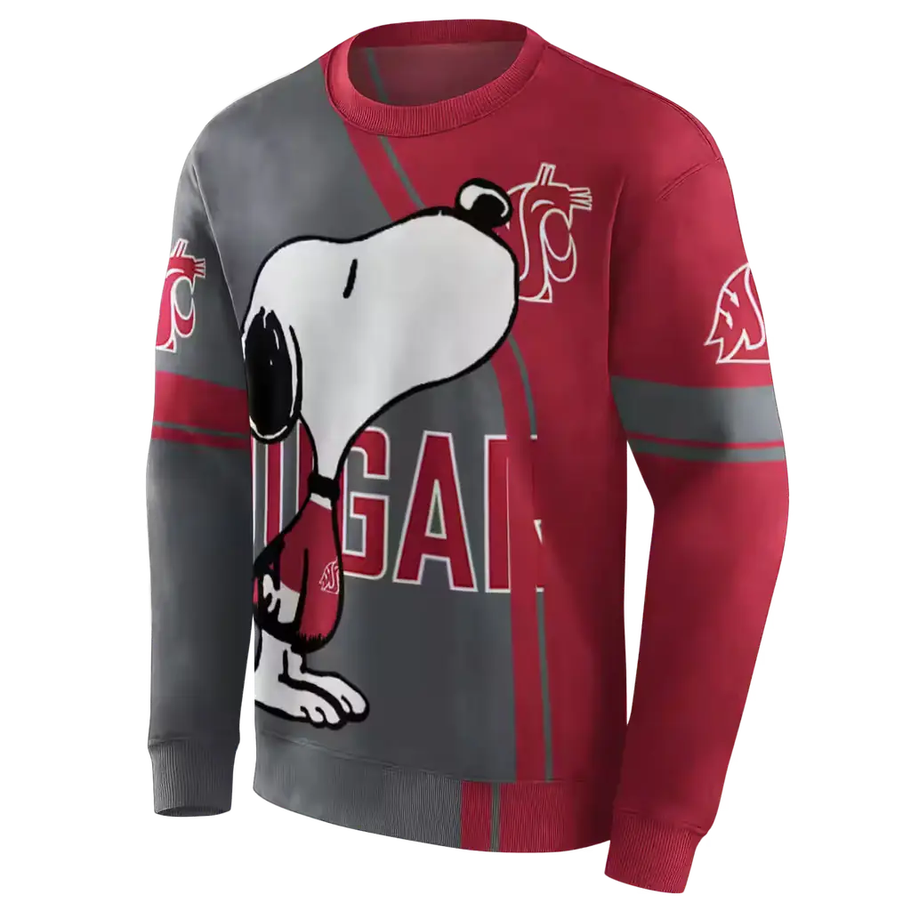 washington state cougars playful snoopy crimson hoodie new arrival washington state cougars playful snoopy crimson hoodie new arrival