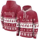 washington state cougars reindeer motif crimson hoodie best selling
