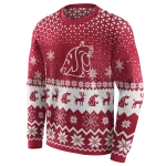 washington state cougars reindeer motif crimson hoodie best selling