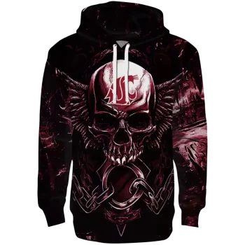 washington state cougars skull artwork crimson black hoodie best selling
