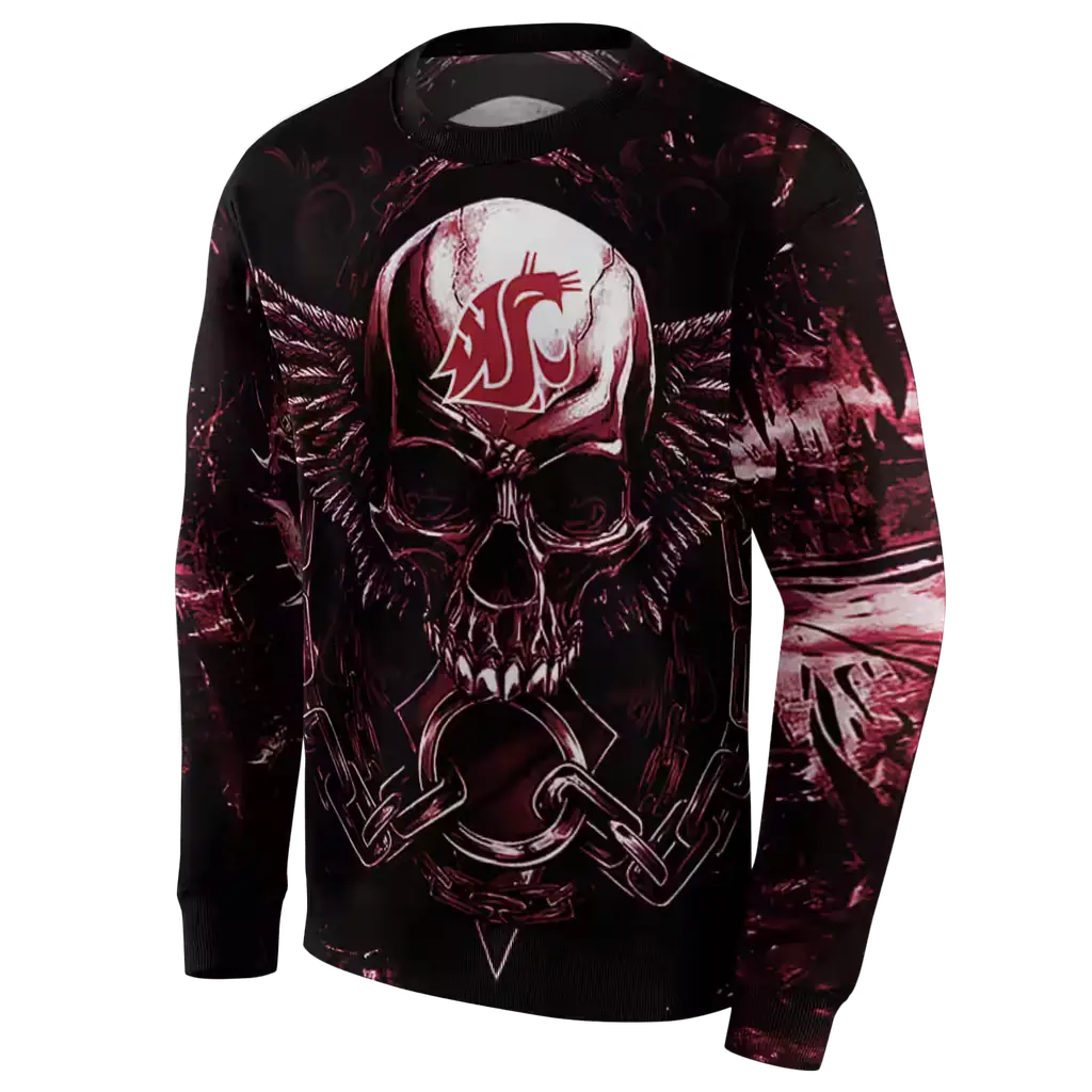 washington state cougars skull artwork crimson black hoodie new arrival washington state cougars skull artwork crimson black hoodie new arrival