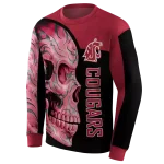 washington state cougars skull motif crimson black hoodie best selling