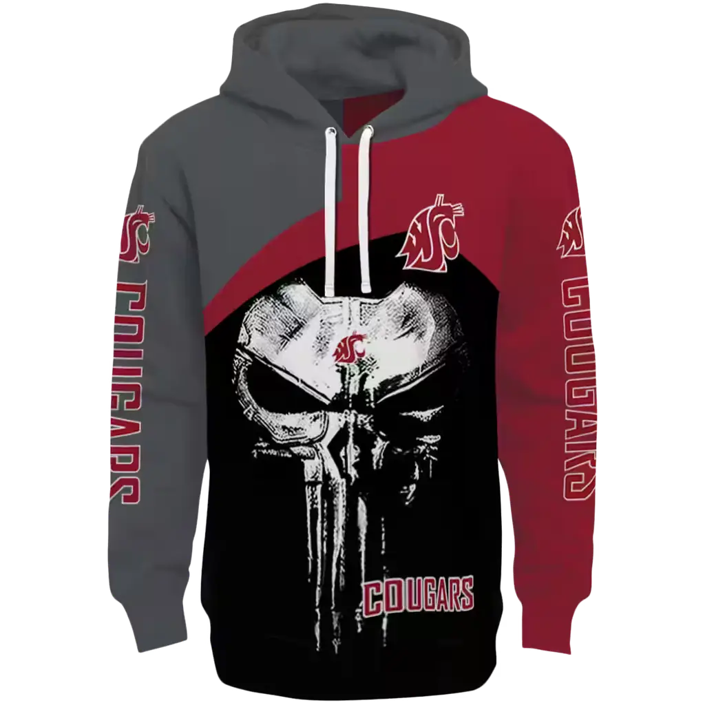 washington state cougars skull punisher grey black hoodie best selling washington state cougars skull punisher grey black hoodie best selling