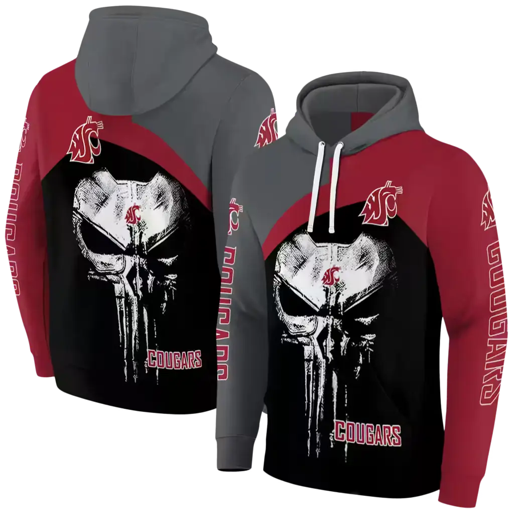 washington state cougars skull punisher grey black hoodie fashion forward washington state cougars skull punisher grey black hoodie fashion forward