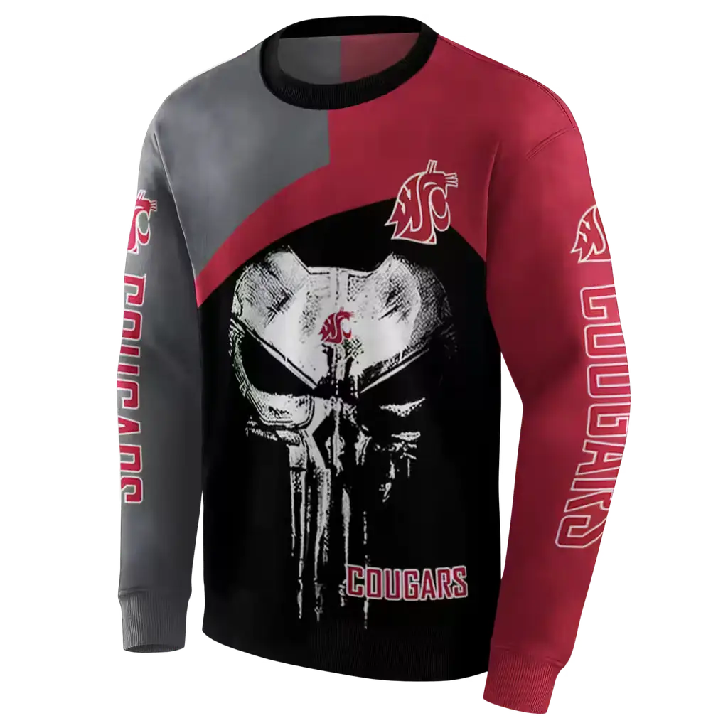 washington state cougars skull punisher grey black hoodie new arrival washington state cougars skull punisher grey black hoodie new arrival