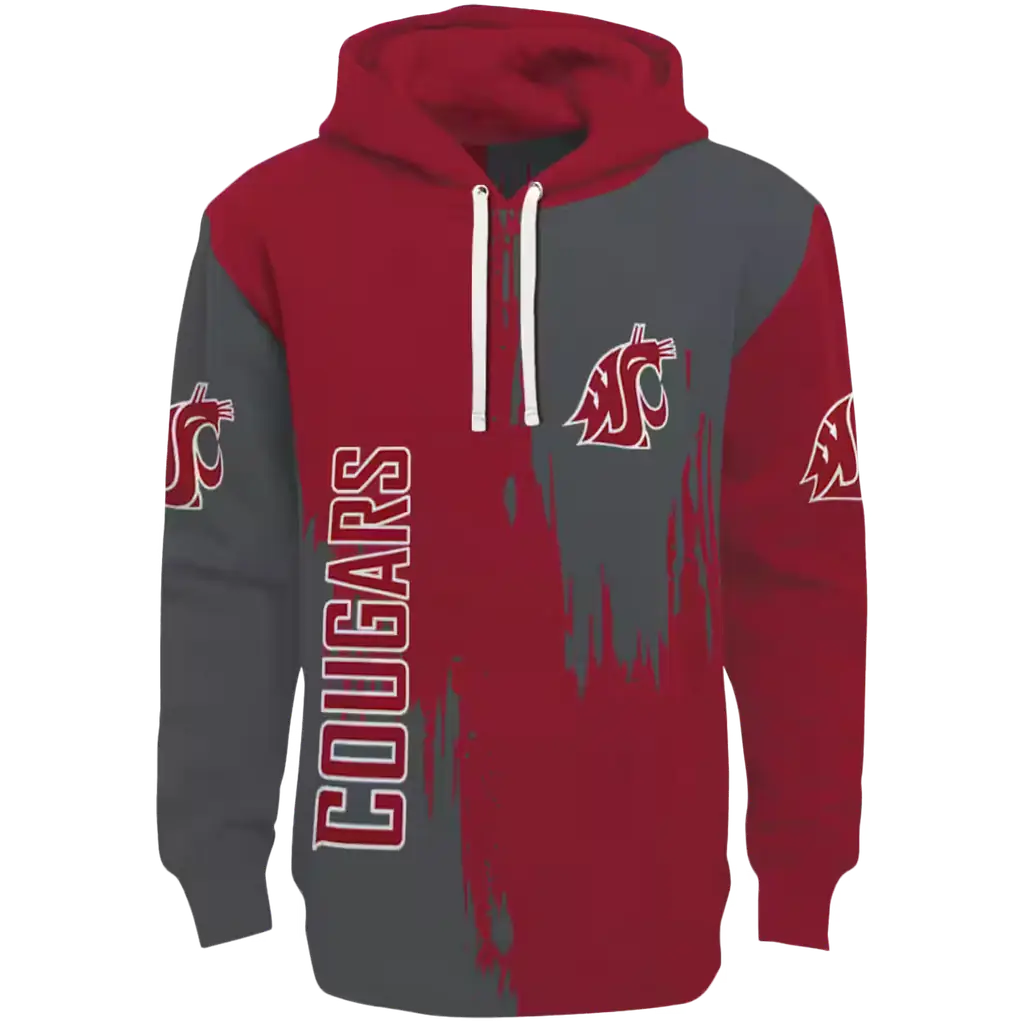 washington state cougars splatter effect crimson hoodie best selling washington state cougars splatter effect crimson hoodie best selling