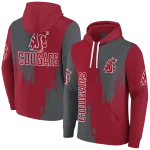 washington state cougars splatter effect crimson hoodie best selling