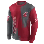 washington state cougars splatter effect crimson hoodie best selling