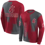 washington state cougars splatter effect crimson hoodie best selling