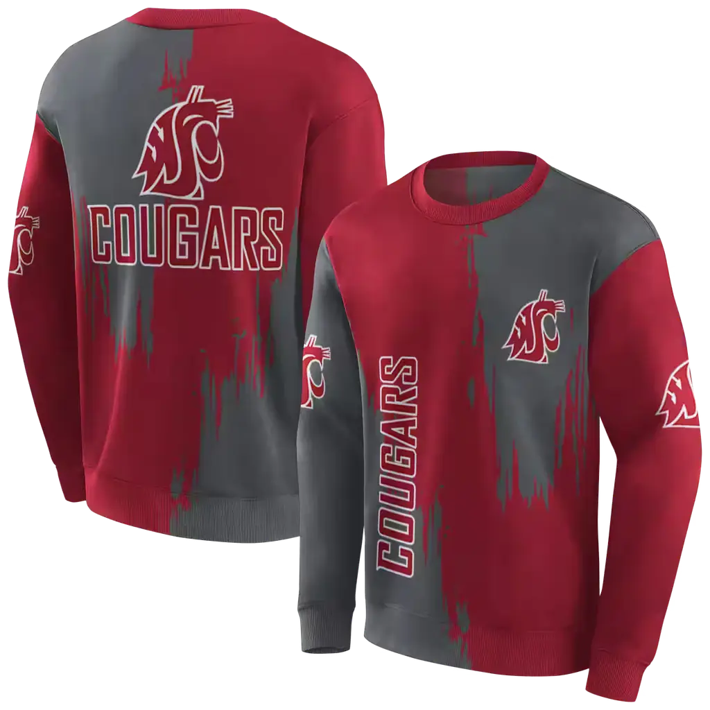 washington state cougars splatter effect crimson hoodie premium grade washington state cougars splatter effect crimson hoodie premium grade
