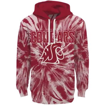 washington state cougars tie dye pattern crimson hoodie best selling