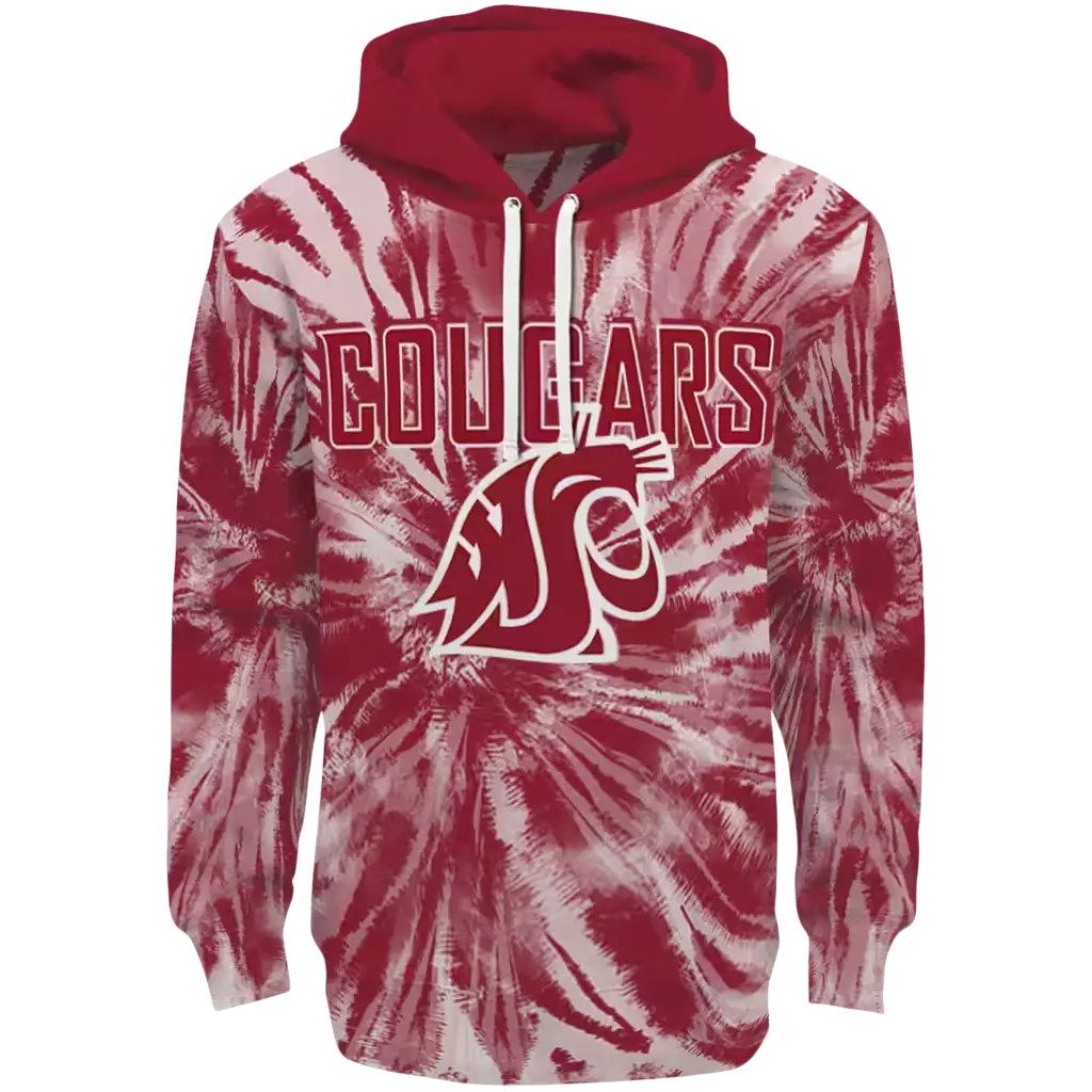washington state cougars tie dye pattern crimson hoodie best selling washington state cougars tie dye pattern crimson hoodie best selling