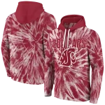 washington state cougars tie dye pattern crimson hoodie best selling