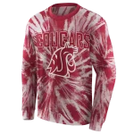 washington state cougars tie dye pattern crimson hoodie best selling