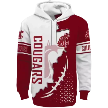 washington state cougars triangular pattern crimson white hoodie best selling