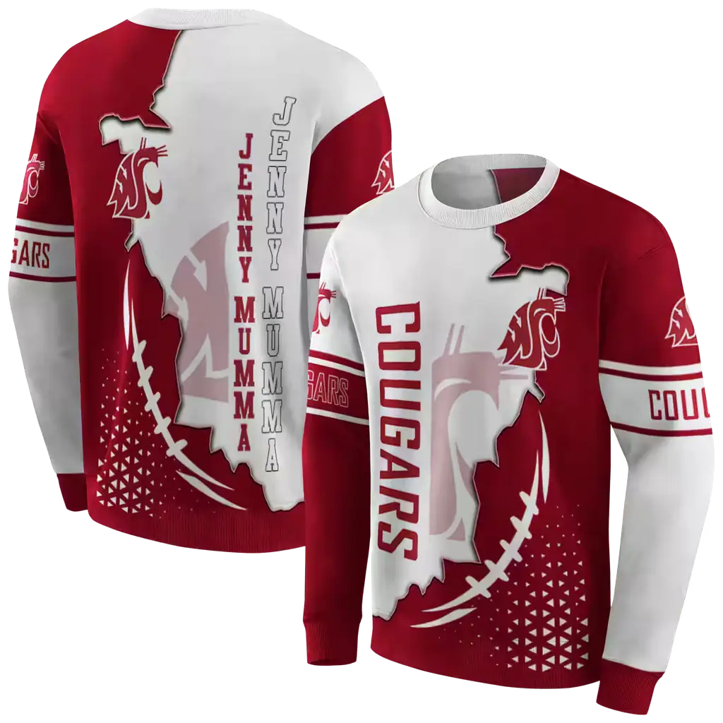 washington state cougars triangular pattern crimson white hoodie premium grade washington state cougars triangular pattern crimson white hoodie premium grade