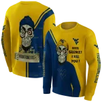 west virginia mountaineers achmed skull blue hoodie best selling