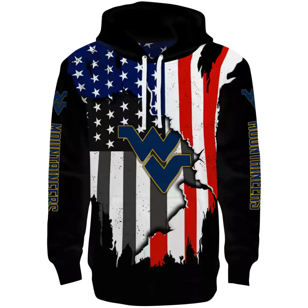 west virginia mountaineers american pride black hoodie best selling west virginia mountaineers american pride black hoodie best selling