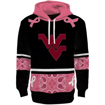 west virginia mountaineers awareness ribbon black pink hoodie best selling
