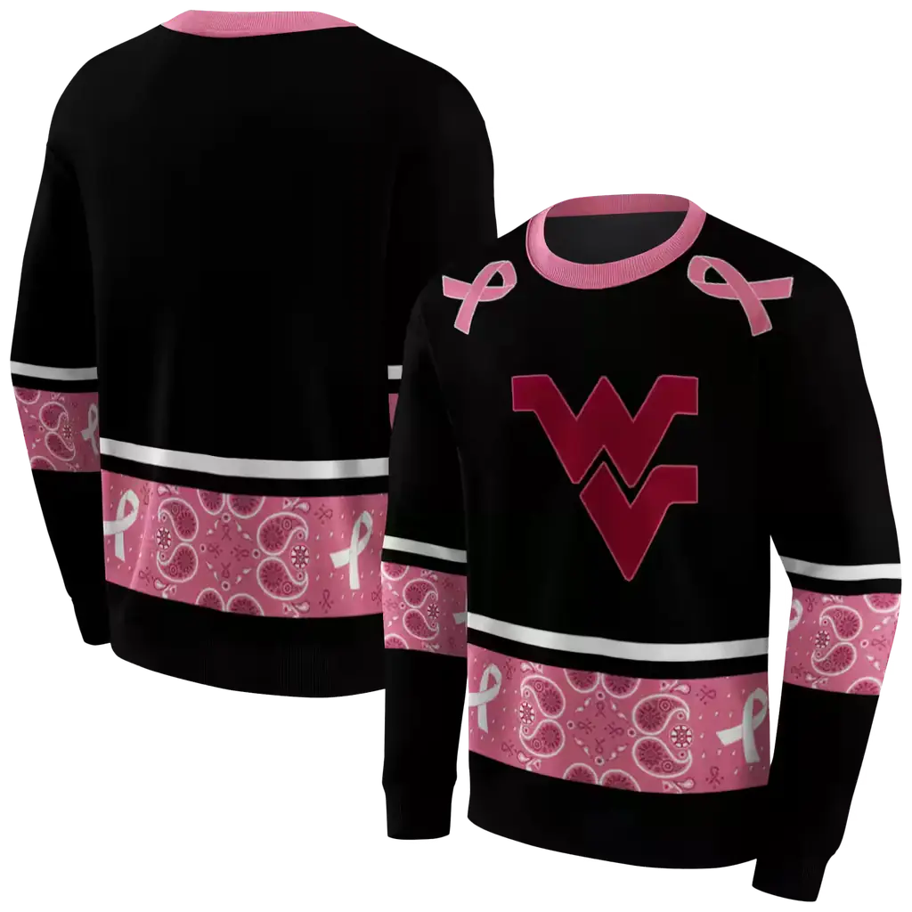 west virginia mountaineers awareness ribbon black pink hoodie premium grade west virginia mountaineers awareness ribbon black pink hoodie premium grade