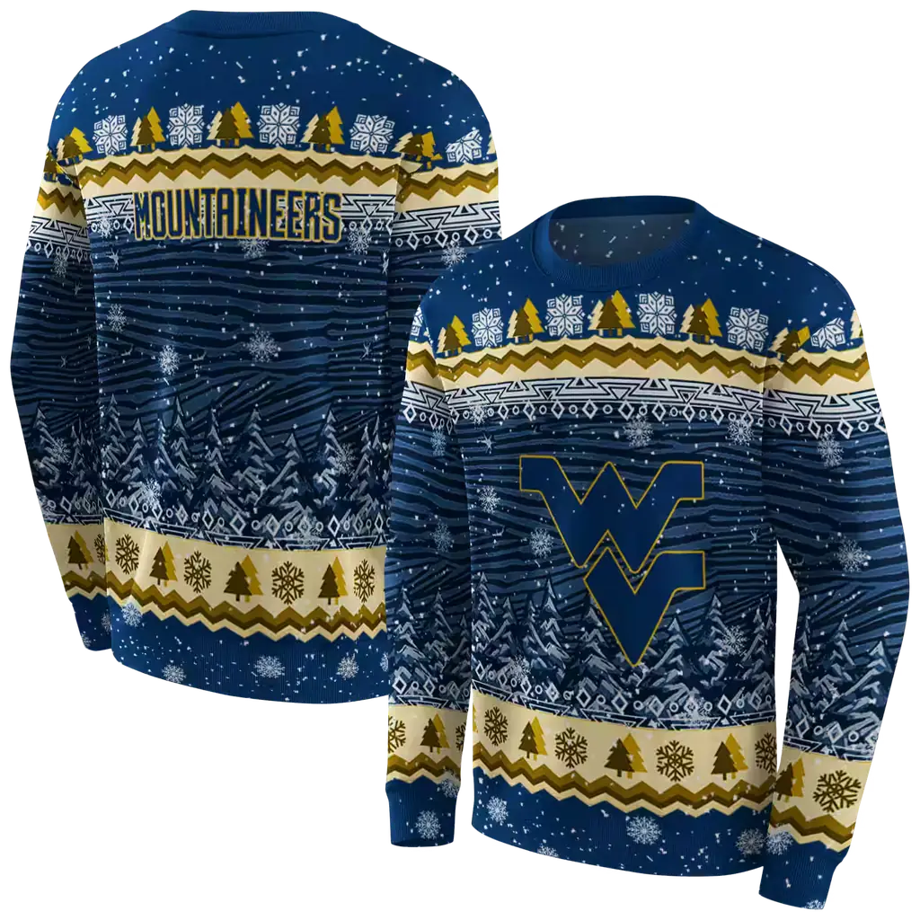 west virginia mountaineers christmas trees blue hoodie premium grade west virginia mountaineers christmas trees blue hoodie premium grade