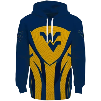 west virginia mountaineers concentric lines blue black hoodie best selling