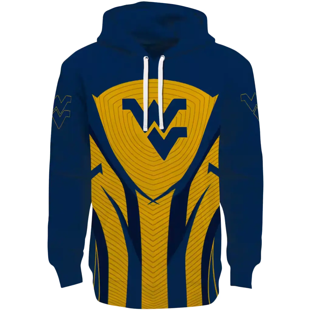 west virginia mountaineers concentric lines blue black hoodie best selling west virginia mountaineers concentric lines blue black hoodie best selling