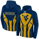 west virginia mountaineers concentric lines blue black hoodie best selling