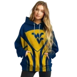 west virginia mountaineers concentric lines blue black hoodie best selling