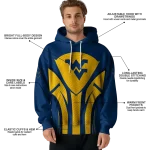 west virginia mountaineers concentric lines blue black hoodie best selling