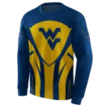 west virginia mountaineers concentric lines blue black hoodie best selling
